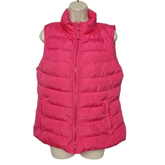 Gap Cold Control Puffer Vest Pink Medium Zip Up Windproof - Picture 2 of 5